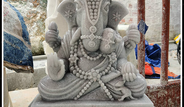 tuong than voi ganesha da trang tu nhien