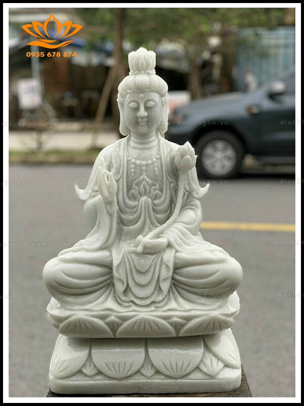 Tam Thế Phật đá cẩm thạch trắng tự nhiên