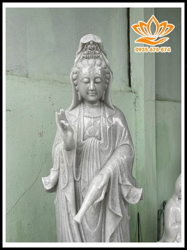 Tượng Phật Bà Đá Cẩm Thạch Đẹp