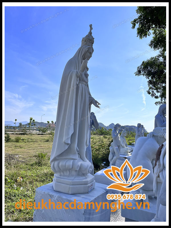 Tượng Đức Mẹ Fatima Bằng Đá Trắng Đẹp Tại Sài Gòn