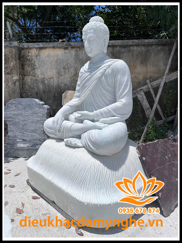 Tượng Phật Thích Ca Đẹp Bằng Đá Trắng Phong Thủy Đẹp Nhất