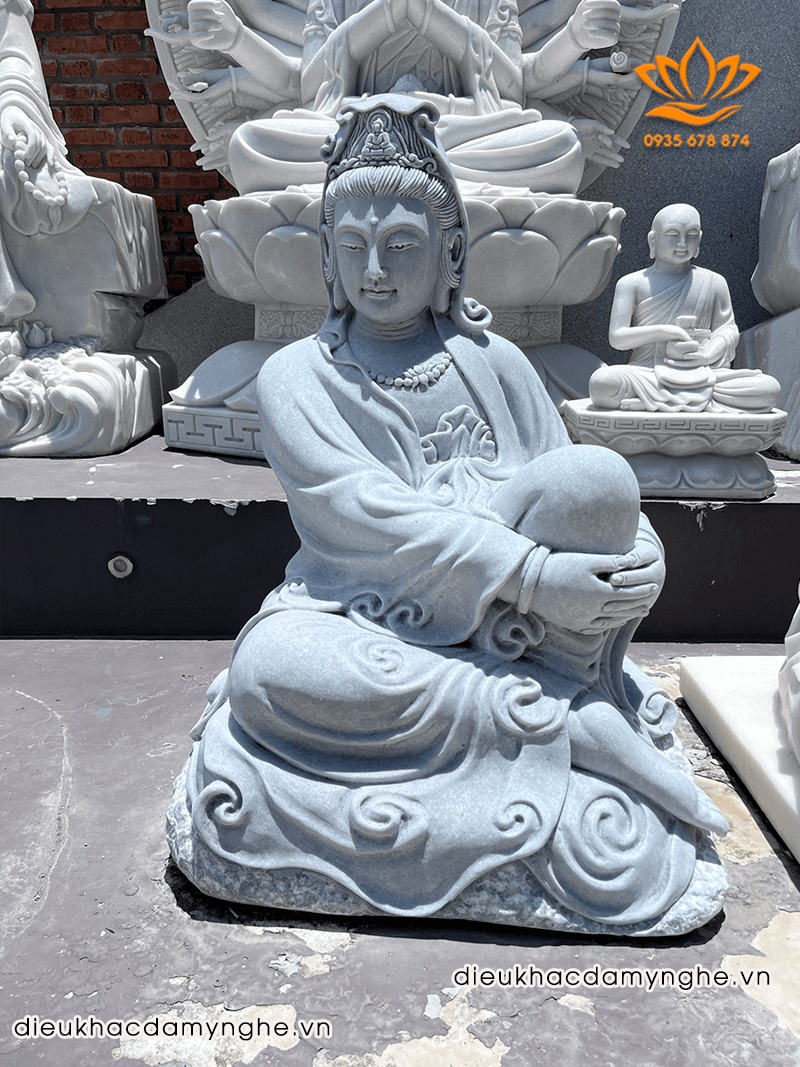 Mẫu Tượng Đá Phật Quán Tự Tại Bồ Tát Ngồi Tại Hà Nội