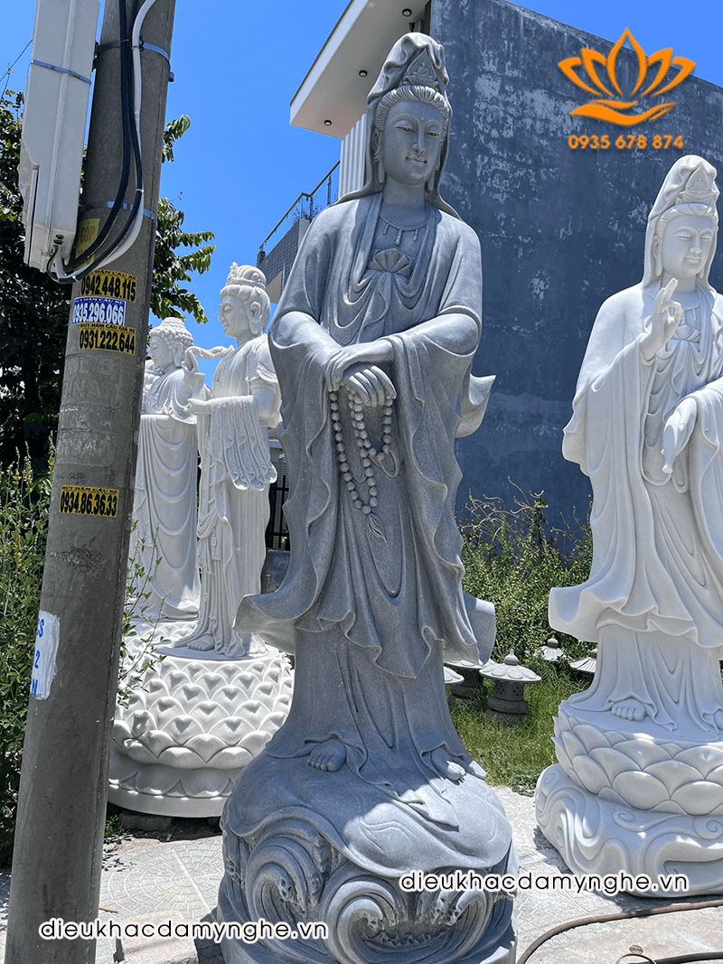 Tượng Phật Bà Quan Âm Bằng Đá Phong Thủy Đẹp Nhất Tại Hà Nội