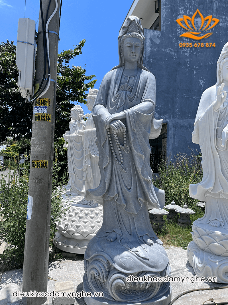 Tượng Phật Bà Quan Âm Bằng Đá Phong Thủy Đẹp Nhất Tại Hà Nội