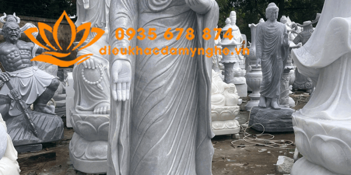dieu khac tuong a di da bang da xam dep