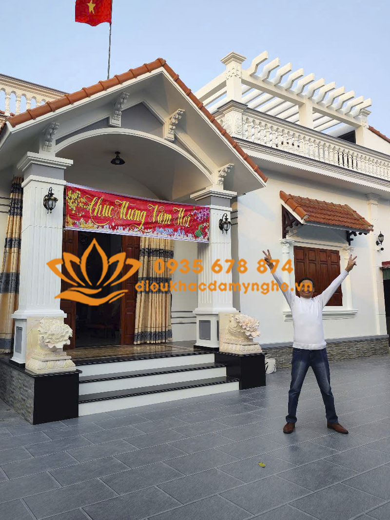 Cặp Bắp Cải Tài Lộc Để cổng Bằng Đá Cẩm Thạch Nguyên Khối