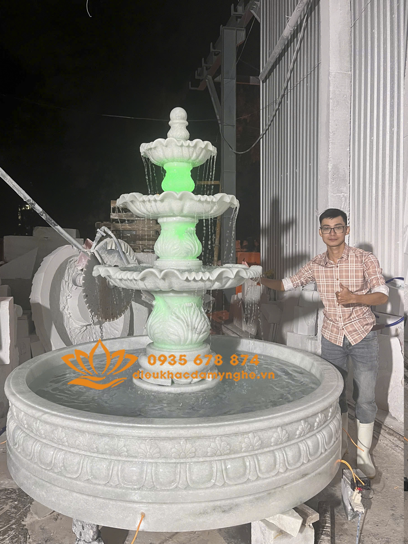 Làm Đài Phun Nước Nghệ Thuật Cho Biệt Thự Sân Vườn
