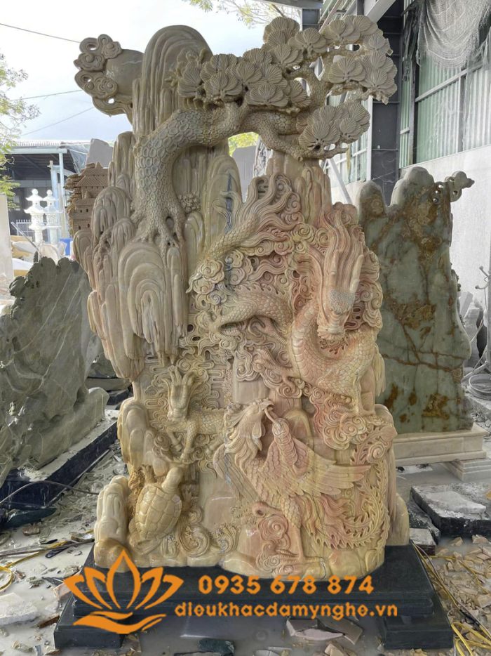 tranh phu dieu cham long lan quy pjung bang da cam thach vang