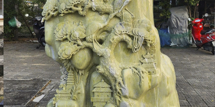 phu dieu cham cay tung va hong hac bang da xanh