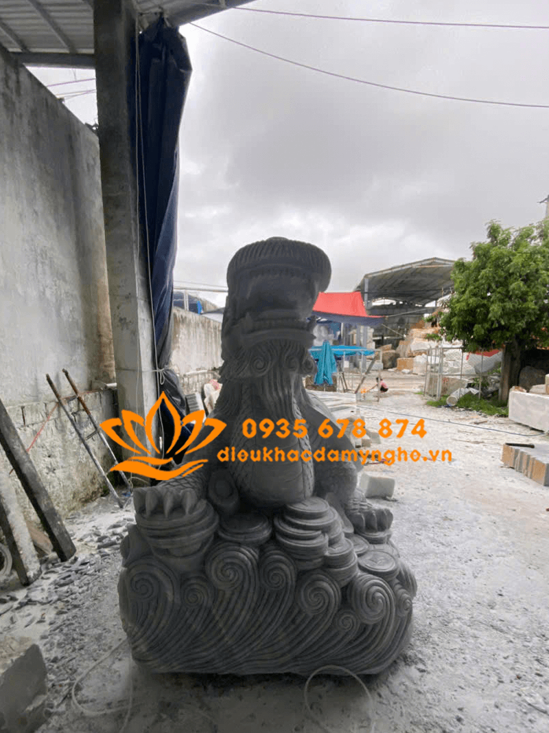 Mẫu Tượng Long Quy Bằng Đá Xám Non Nước