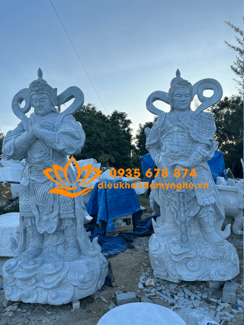 Mẫu Tượng 2 Vị Hộ Pháp Bằng Đá Mỹ Nghệ Non Nước