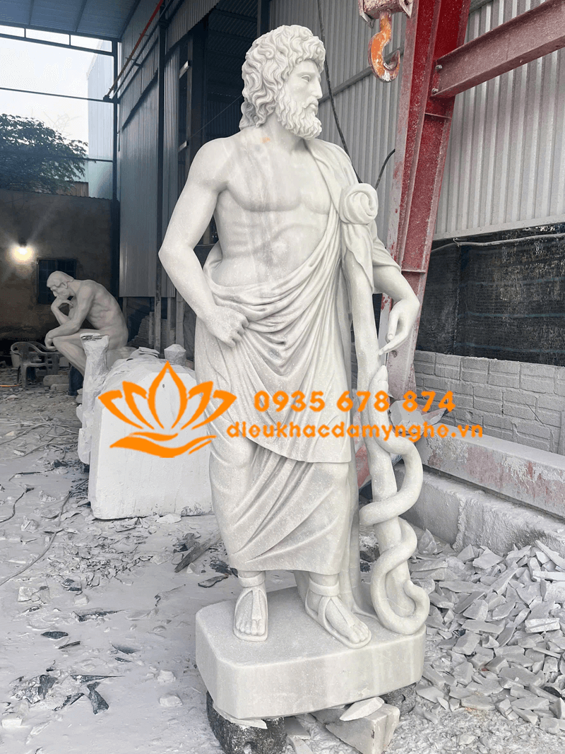 Tượng Thần Zeus Hy Lạp Bằng Đá Cẩm Thạch Trắng Đẹp