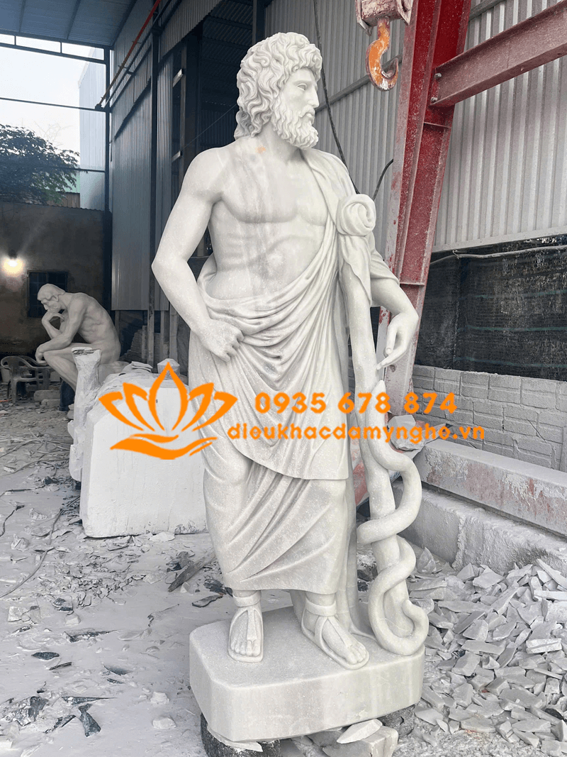 Tượng Thần Zeus Hy Lạp Bằng Đá Cẩm Thạch Trắng Đẹp