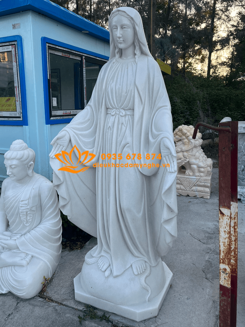 Tượng Đức Mẹ Ban Ơn Đẹp, Giá Rẻ Bằng Đá Nguyên Khối