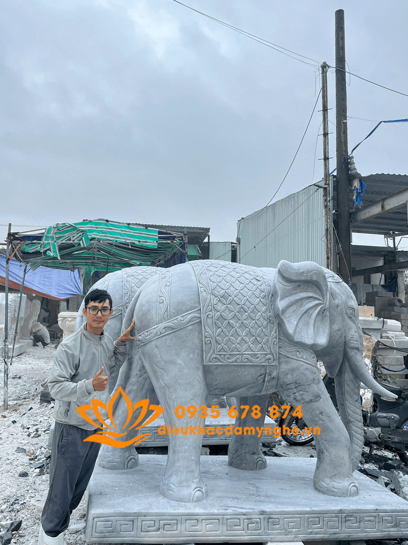 Bán Cặp Tượng Voi Bằng Đá Phong Thủy Đẹp Nhất Hiện Nay