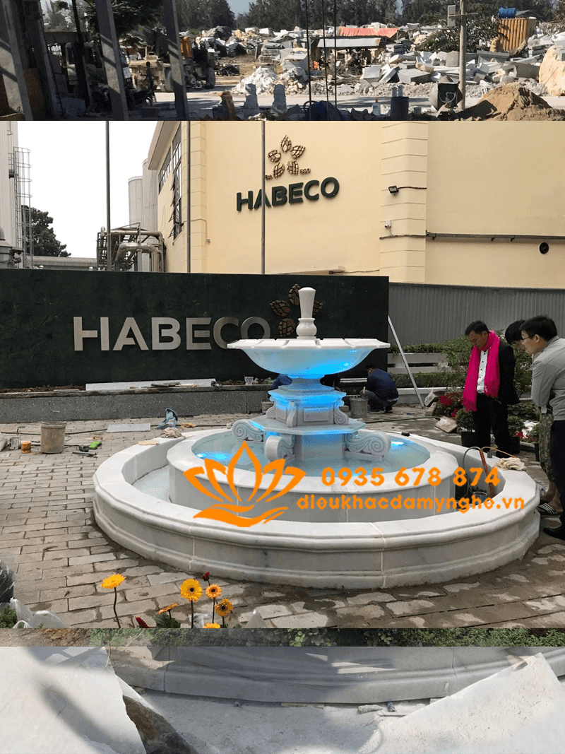 Thi Công Đài Phun Nước Bằng Đá Trang Trí Sân Vườn