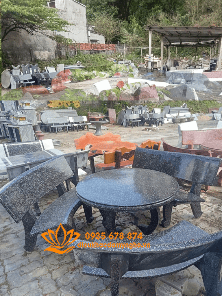 bàn ghe da den granite