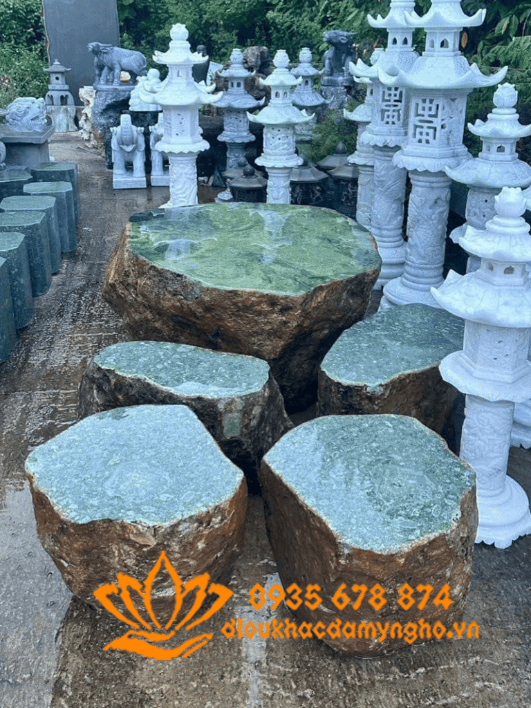 ban ghe da xanh ngoc