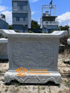 ban thien duoc cham khac tranh hoa sen