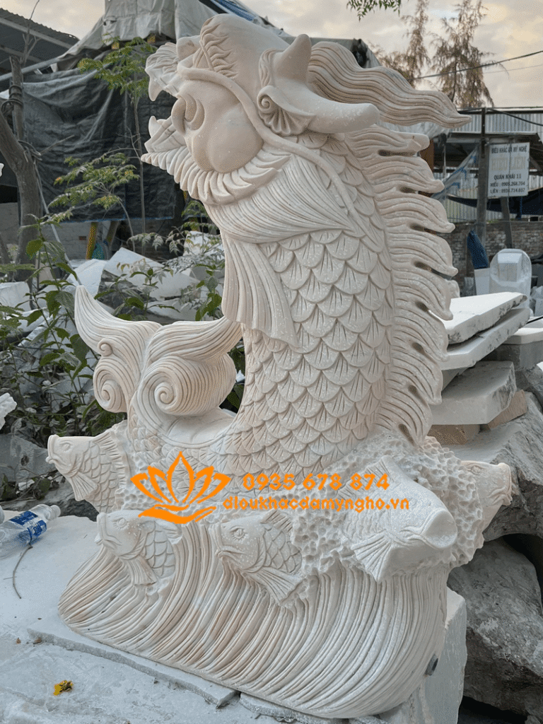 tuong ca chep hoa rong trang tri cua hang tuong ca chep hoa rong da vang dep