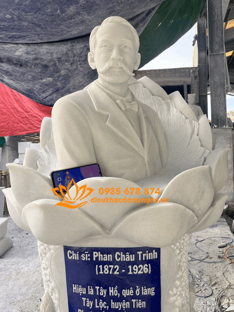 tuong chan dung bang da nguyen khoi tuong chan dung phan chau trinh bang da my nghe non nuoc