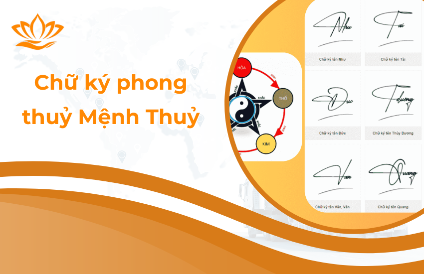 Chữ ký phong thuỷ Mệnh Thuỷ hội tụ may mắn, tài lộc