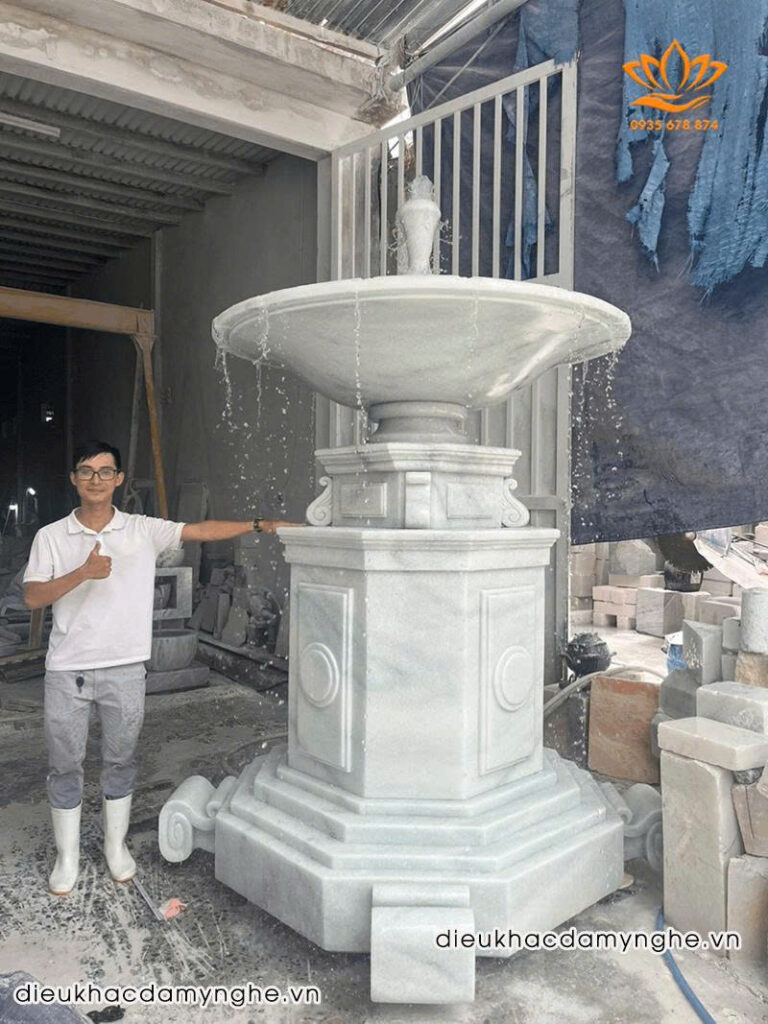 Chế Tác Và Lắp Đặt Đài Phun Nước Tại Bến Tre Cao 2,5 Mét