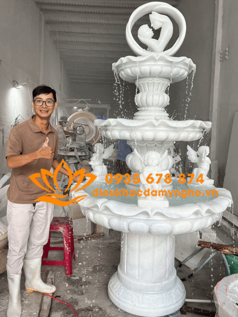 mau tuong dai phun nuoc thien than bang da cam thach tu nhien