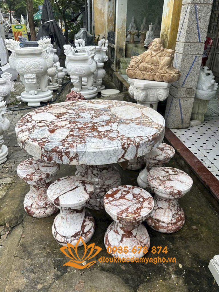 bo ban ghe da do trang