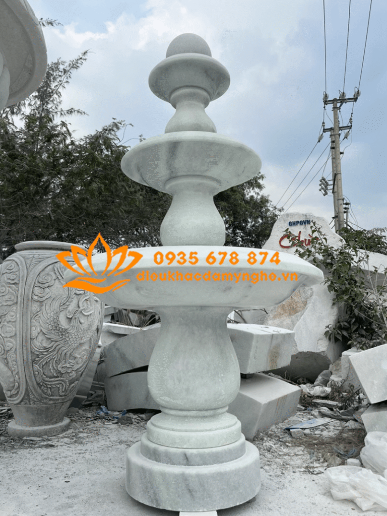 thiet ke dai phun nuoc bang da trang dep tu nhien