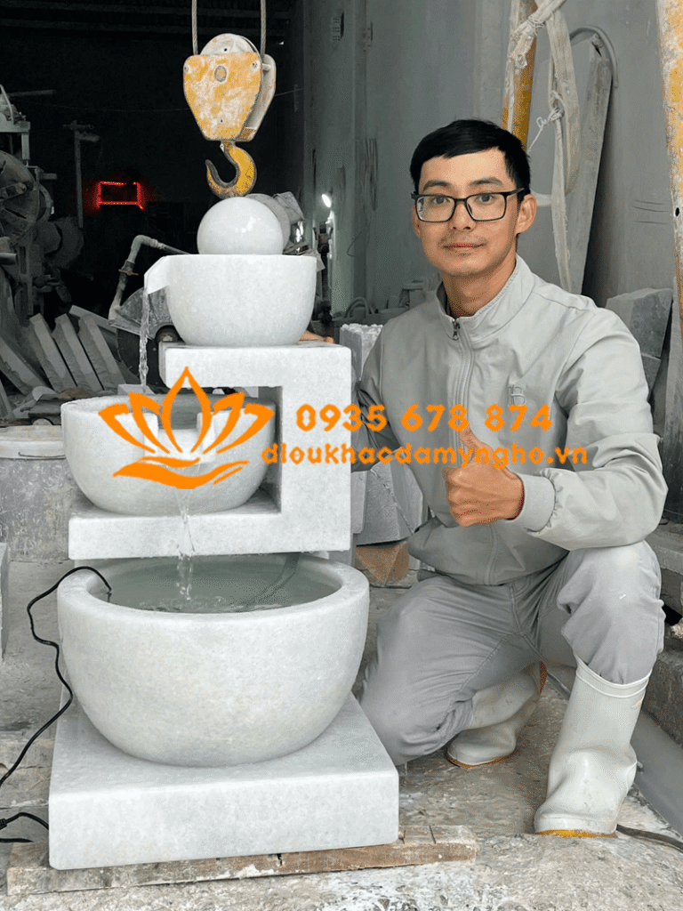 dai phun nuoc coi da mini trang tri cua hang