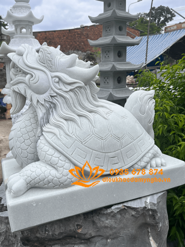 tuong long quy bang da cam thach nguyen khoi tuong long quy trang tri nha tho toc