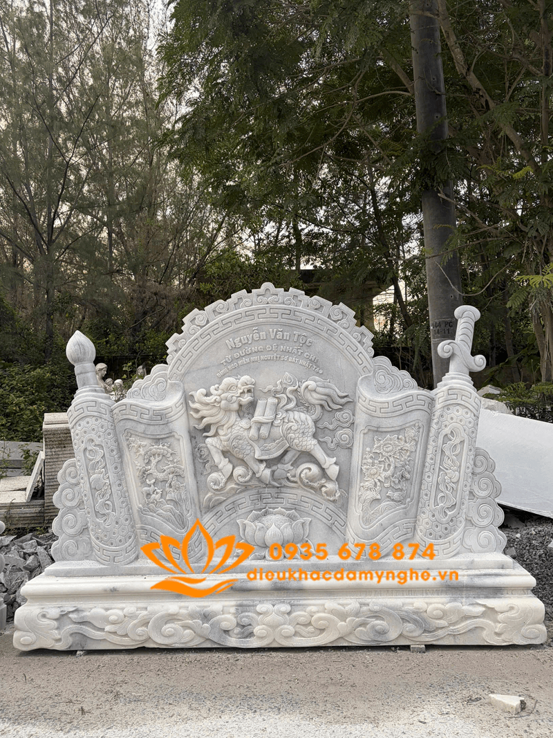 Cuốn Thư Đá Trang Trí Nhà Thờ Tộc Đẹp Tại Đà Nẵng