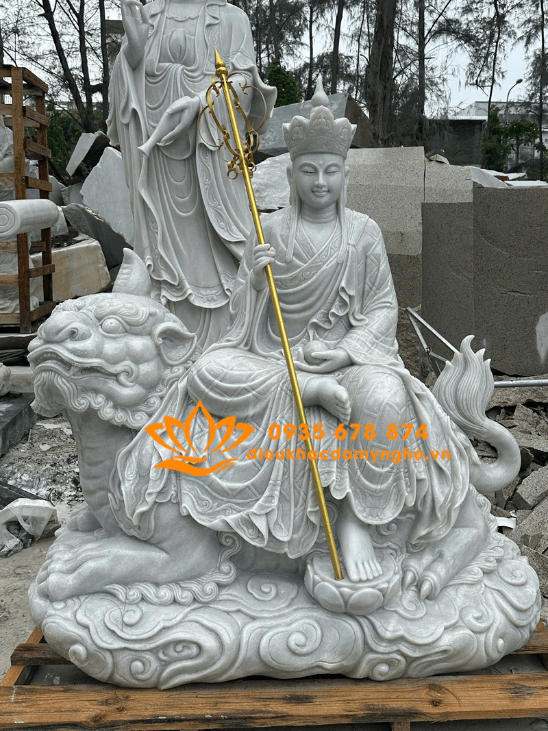 Mua Tượng Địa Tạng Cưỡi Đề Thính Bằng Đá Mỹ Nghệ Non Nước