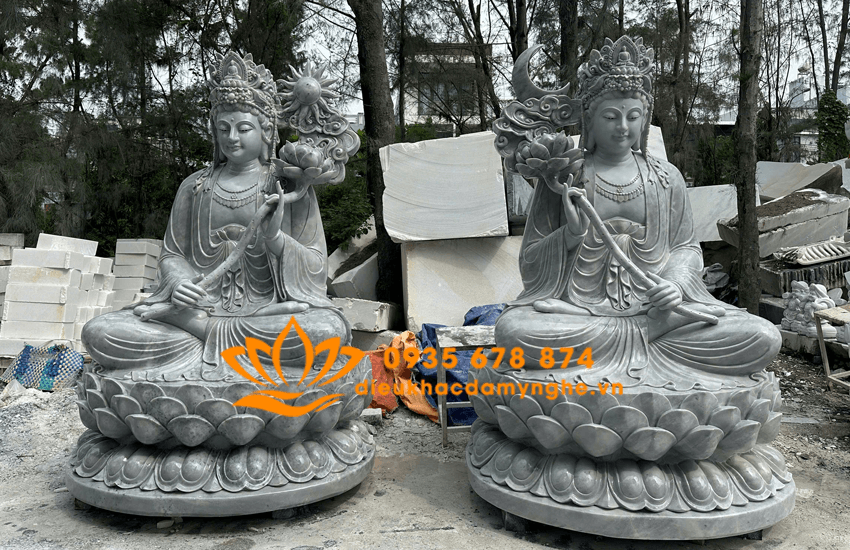 Mẫu Tượng Quán Tự Tại Bồ Tát Bằng Đá Cẩm Thạch Xám Đẹp